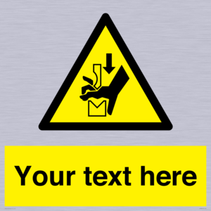 Custom warning hand crushing between press brake tool